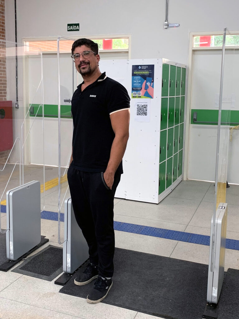 IFPE staff member by a Bibliotheca RFID gate