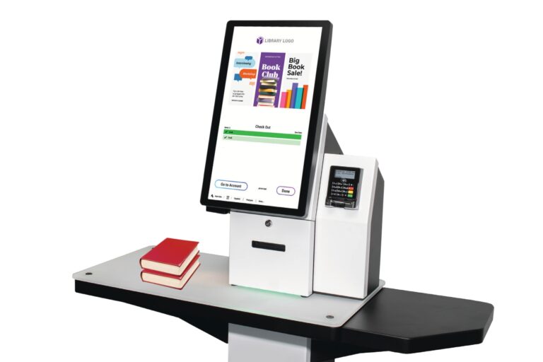 quickConnect™: The Most Comprehensive Self-Service Software for Libraries 3 selfCheck 3000 kiosk with quickConnect™ software displaying a completed checkout transaction.